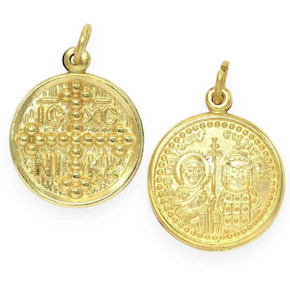 Ασημένιο Επίχρυσο Κωνσταντινάτο Διπλής Όψης 925